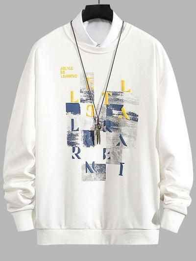 Mens Printed Sweatshirt by Tee Tall TTMPWS4 - White