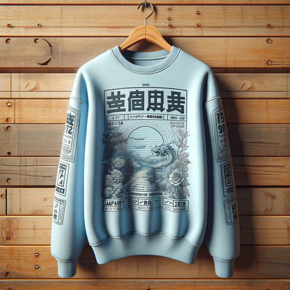 Mens Printed Sweatshirt by Tee Tall TTMPWS121 - Light Blue