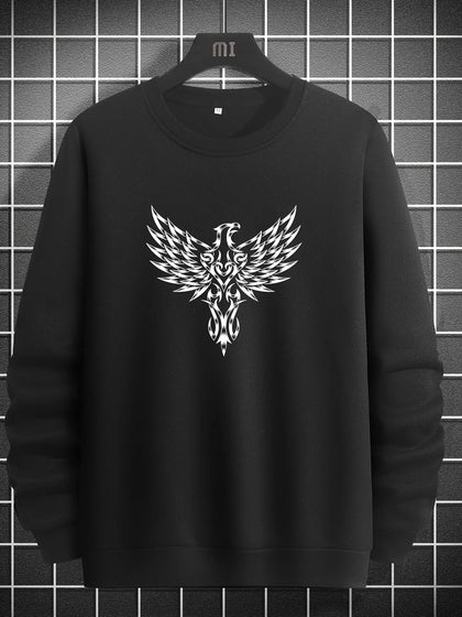 Mens Printed Sweatshirt by Tee Tall TTMPWS40 - Black