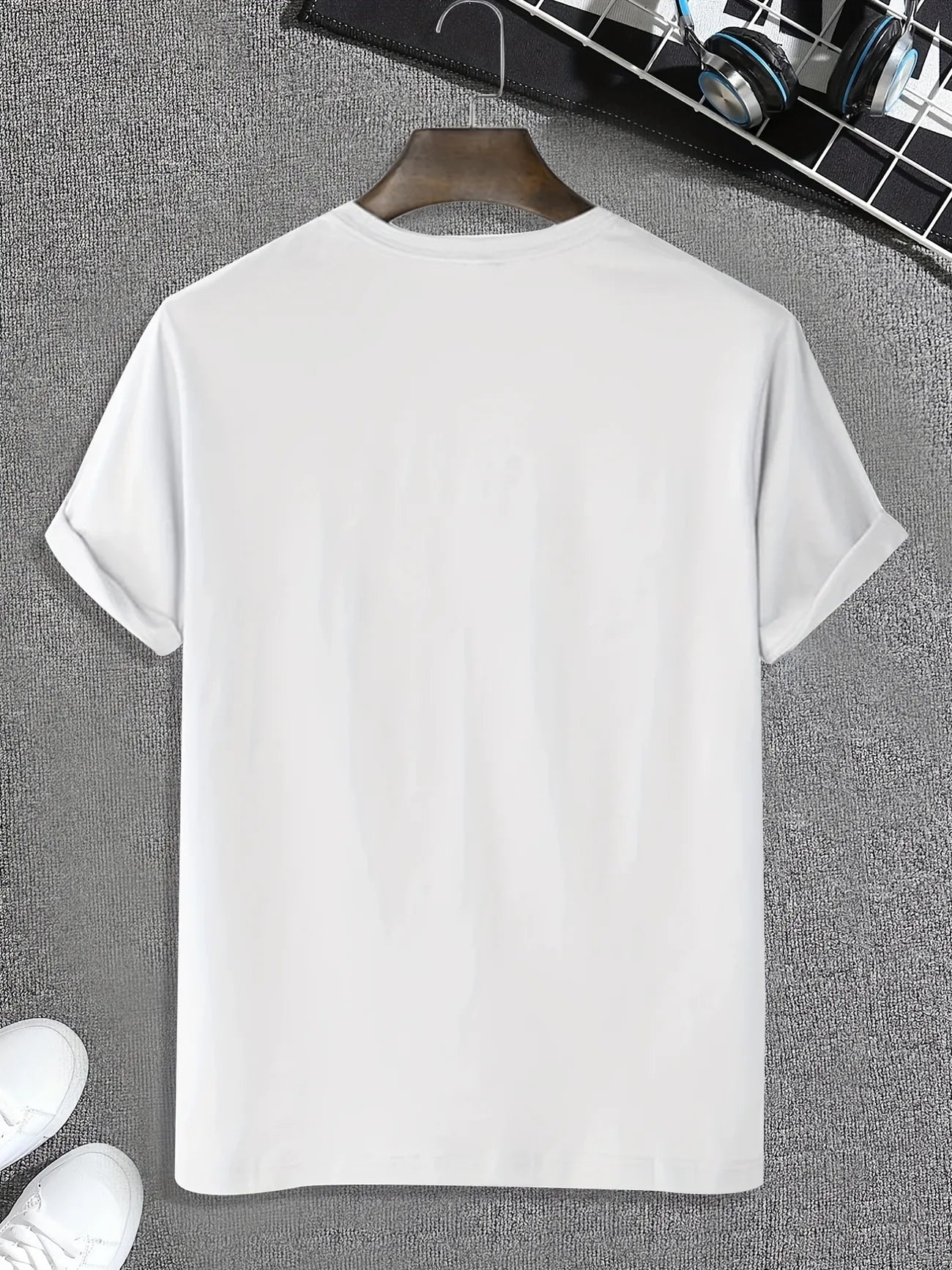 Mens Cotton Sticker Printed T-Shirt TTMPS87 - White