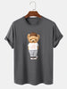 Mens Cotton Sticker Printed T-Shirt TTMPS54 - Charcoal