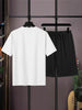 Mens Summer Shorts + T-Shirt Set - TTMSS168 - White Black