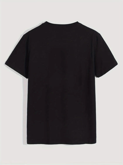 Mens Cotton Sticker Printed T-Shirt TTMPS95 - Black
