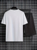 Mens Summer Shorts + T-Shirt Set - TTMSS151 - White Black