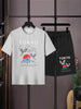Mens Summer Shorts + T-Shirt Set - TTMSS167 - Grey Black