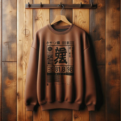 Mens Printed Sweatshirt by Tee Tall TTMPWS113 - Brown