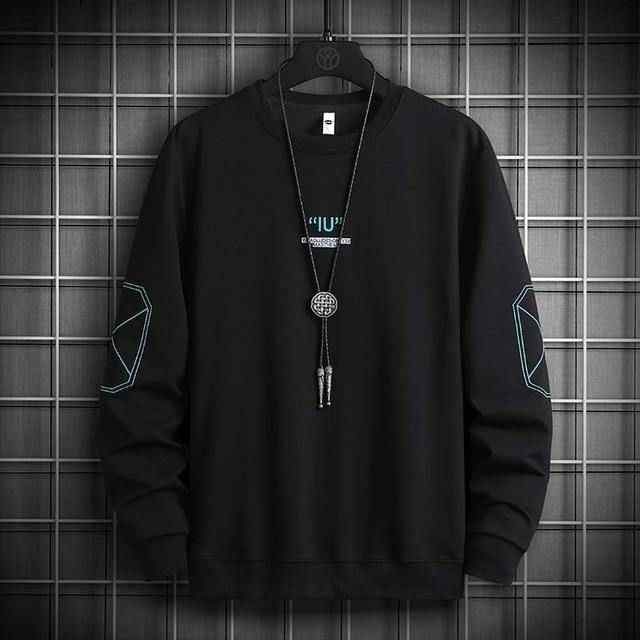 Mens Printed Sweatshirt by Tee Tall TTMPWS10 - Black
