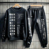 Mens Sweatshirt and Pants Set by Tee Tall - MSPSTT40 - Black Black