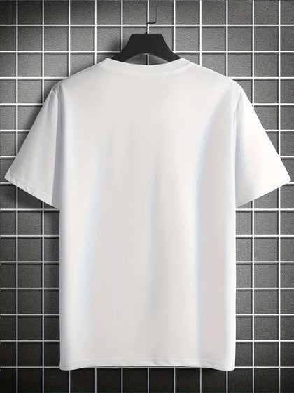 Mens Cotton Sticker Printed T-Shirt TTMPS97 - White