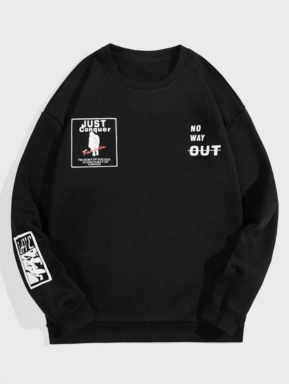 Mens Printed Sweatshirt by Tee Tall TTMPWS50 - Black