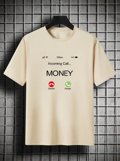Mens Cotton Sticker Printed T-Shirt by Tee Tall TTMPS105 - Cream