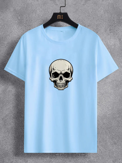 Mens Cotton Sticker Printed T-Shirt TTMPS89 - Light Blue