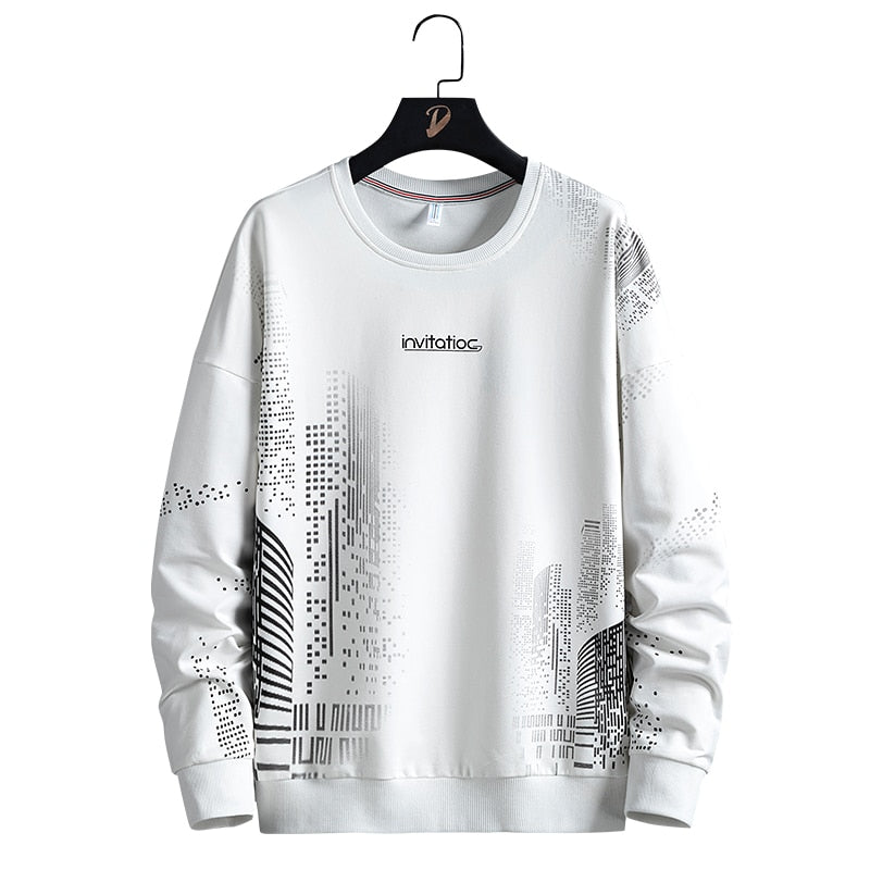 Mens Printed Sweatshirt by Tee Tall TTMPWS69 - White