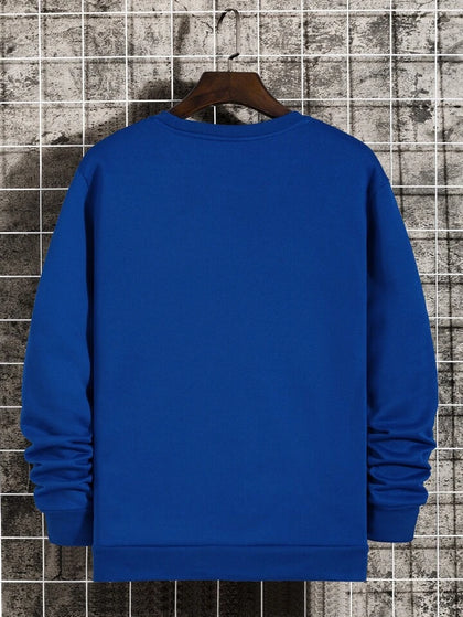 Mens Printed Sweatshirt by Tee Tall TTMPWS25 - Royal Blue
