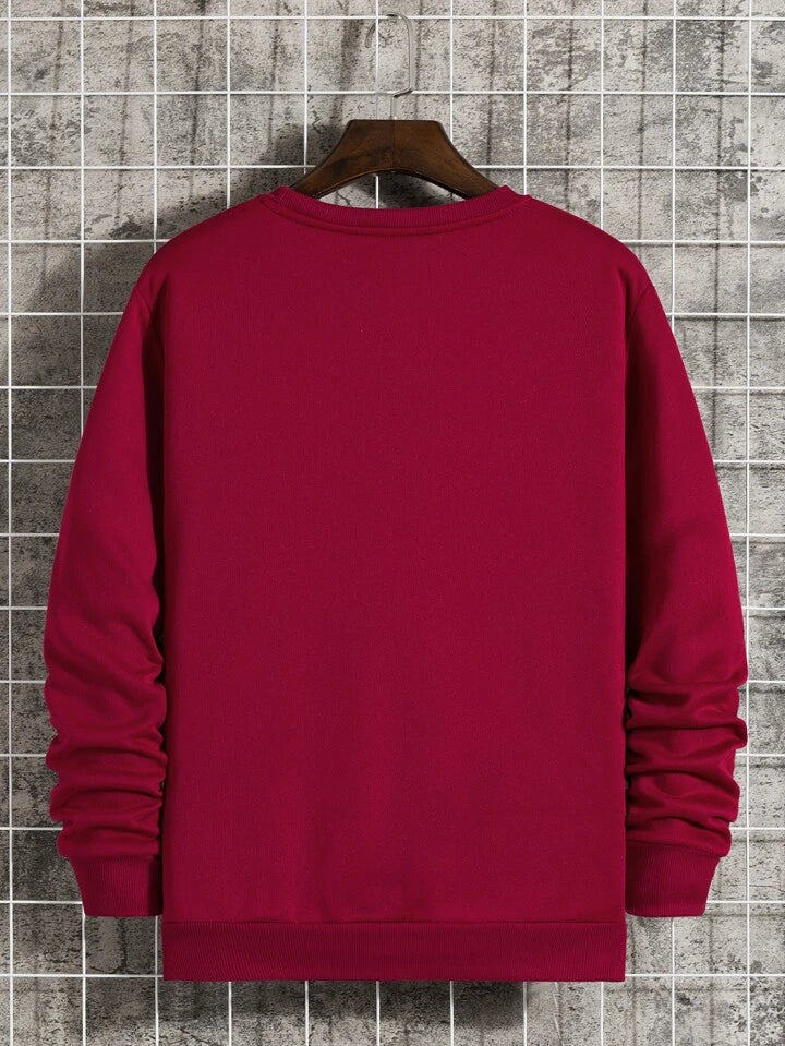Mens Printed Sweatshirt by Tee Tall TTMPWS25 - Maroon