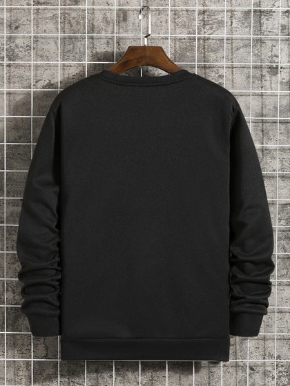 Mens Printed Sweatshirt by Tee Tall TTMPWS25 - Black