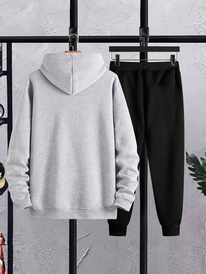 Mens Hoodie and Pants Set by Tee Tall - MHPSTT7 - Grey Black