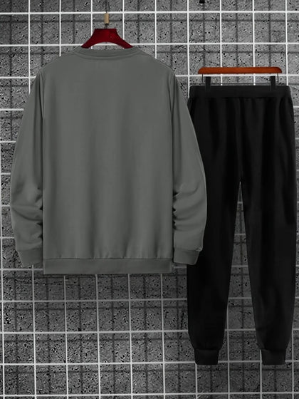 Mens Sweatshirt and Pants Set by Tee Tall - MSPSTT1 - Charcoal Black
