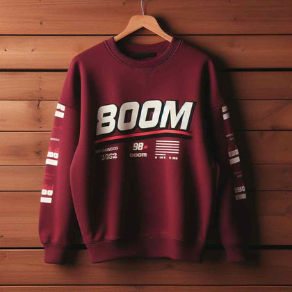 Mens Printed Sweatshirt by Tee Tall TTMPWS97 - Maroon