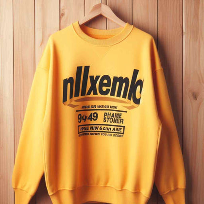 Mens Printed Sweatshirt by Tee Tall TTMPWS101 - Yellow