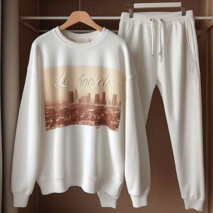 Mens Sweatshirt and Pants Set by Tee Tall - MSPSTT61 - White White