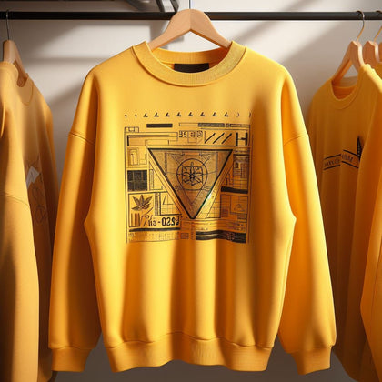 Mens Printed Sweatshirt by Tee Tall TTMPWS110 - Yellow