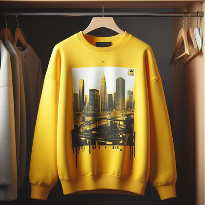 Mens Printed Sweatshirt by Tee Tall TTMPWS126 - Yellow