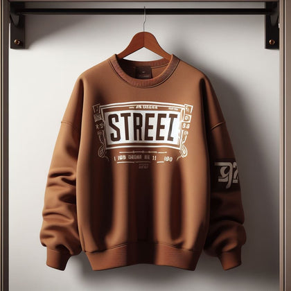 Mens Printed Sweatshirt by Tee Tall TTMPWS115 - Brown