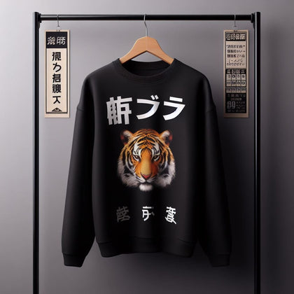 Mens Printed Sweatshirt by Tee Tall TTMPWS135 - Black