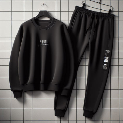 Mens Sweatshirt and Pants Set by Tee Tall - MSPSTT79 - Black Black