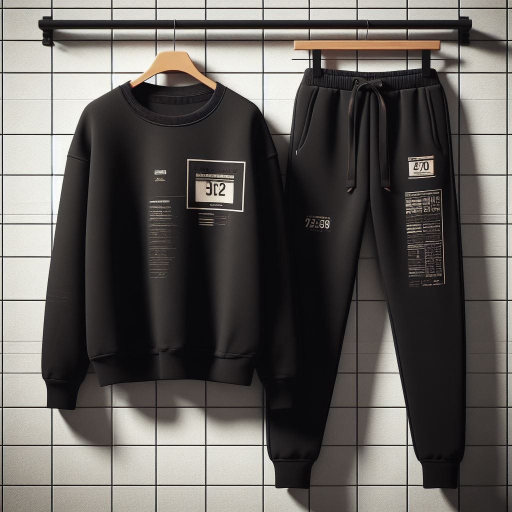 Mens Sweatshirt and Pants Set by Tee Tall - MSPSTT78 - Black Black