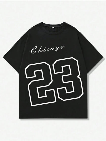 Nine Zero Chicago 23 Printed NZMT10 T-Shirt - Black