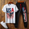 Mens Pants + T-Shirt Printed Set by Tee Tall - TTMPTZS17 - White Black