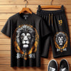 Mens Summer Shorts + T-Shirt Set by Tee Tall - TTMSS181 - Black Black