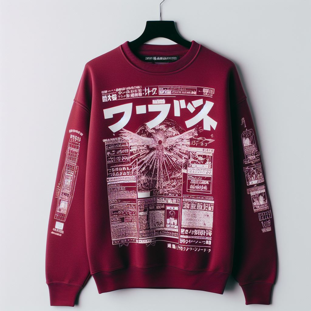 Mens Printed Sweatshirt by Tee Tall TTMPWS106 - Maroon