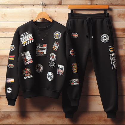 Mens Sweatshirt and Pants Set by Tee Tall - MSPSTT96 - Black Black