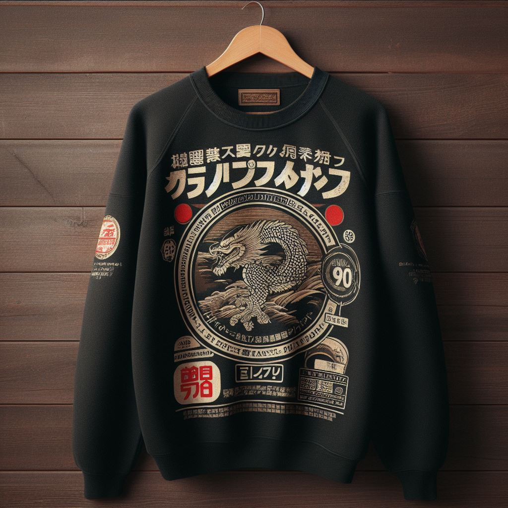 Mens Printed Sweatshirt by Tee Tall TTMPWS143 - Black