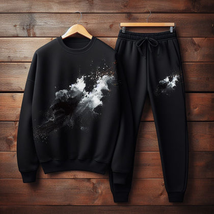 Mens Sweatshirt and Pants Set by Tee Tall - MSPSTT92 - Black Black