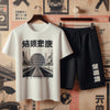 Mens Summer Shorts + T-Shirt Set by Tee Tall - TTMSS189 - White Black