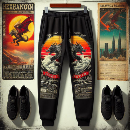 Mens Printed Jogger Pants by Tee Tall - TTMPJP2 - Black