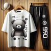 Mens Pants + T-Shirt Printed Set by Tee Tall - TTMPTZS20 - White Black