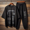 Mens Pants + T-Shirt Printed Set by Tee Tall - TTMPTZS8 - Black Black
