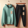 Womens 2 Piece CORE Winter Hooded Co Ord Set MWCWHS2 - Mint Green Black