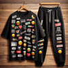 Mens Pants + T-Shirt Printed Set by Tee Tall - TTMPTZS9 - Black Black
