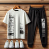 Mens Jogger Pants + T-Shirt Set by Nine Zero - NZMPRIPP6 - White Black