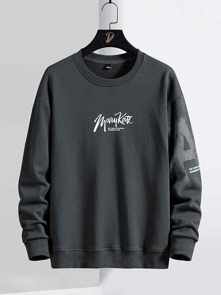 Mens Printed Sweatshirt by Tee Tall TTMPWS7 - Charcoal