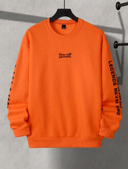 Mens Printed Sweatshirt by Tee Tall TTMPWS55 - Orange