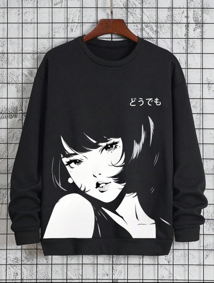 Mens Printed Sweatshirt by Tee Tall TTMPWS48 - Black