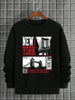 Mens Printed Sweatshirt by Tee Tall TTMPWS49 - Black