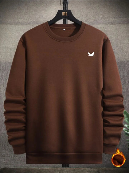 Mens Printed Sweatshirt by Tee Tall TTMPWS56 - Brown